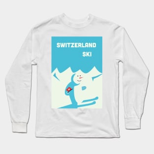 Switzerland Ski poster Long Sleeve T-Shirt